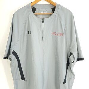 Under Armour Jacket Men's XXL Gray Embroidered Short Sleeve 1/4 Zip Pullover
